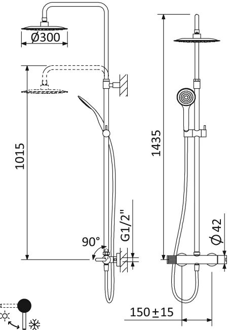 Приобрести cezares душевая стойка leaf-cda-30-l-sr