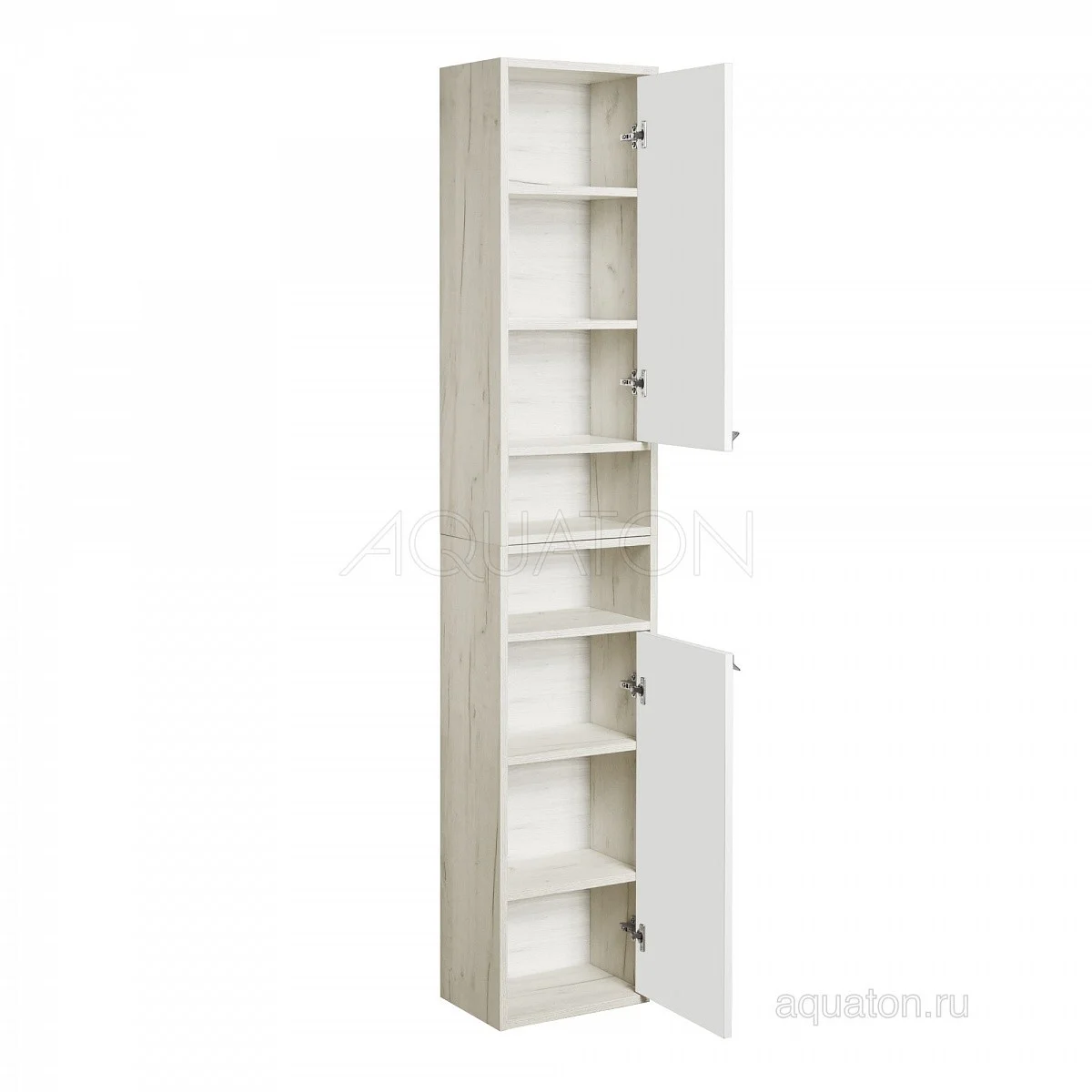 Приобрести акватон флай шкаф одностворчатый, белый, дуб крафт правый