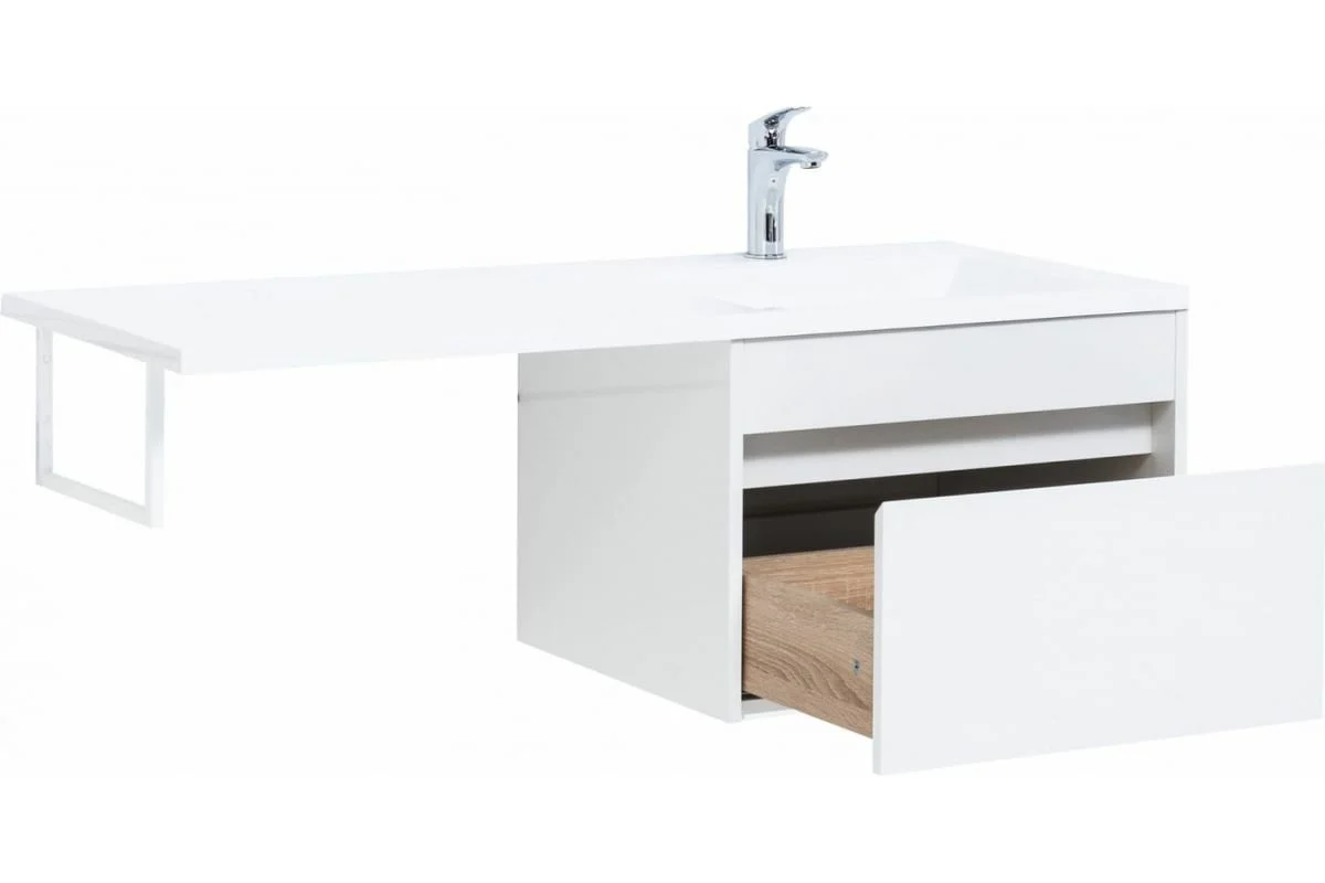 Приобрести aquanet тумба с раковиной токио 58 см, белая (подвесная, 1 ящик)