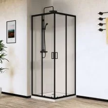 Vincea Душевое ограждение City 90х90 см, прозрачное, черное, VSS-5CT900CLB