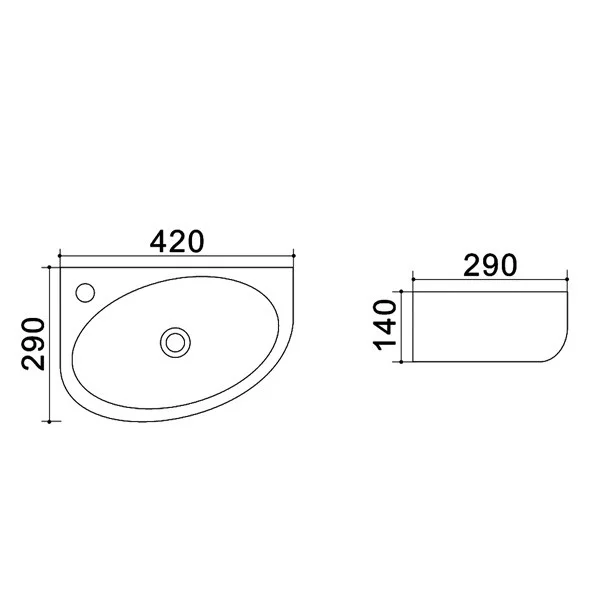 Приобрести azario раковина подвесная 42х29 см, белая, левая az-4519a