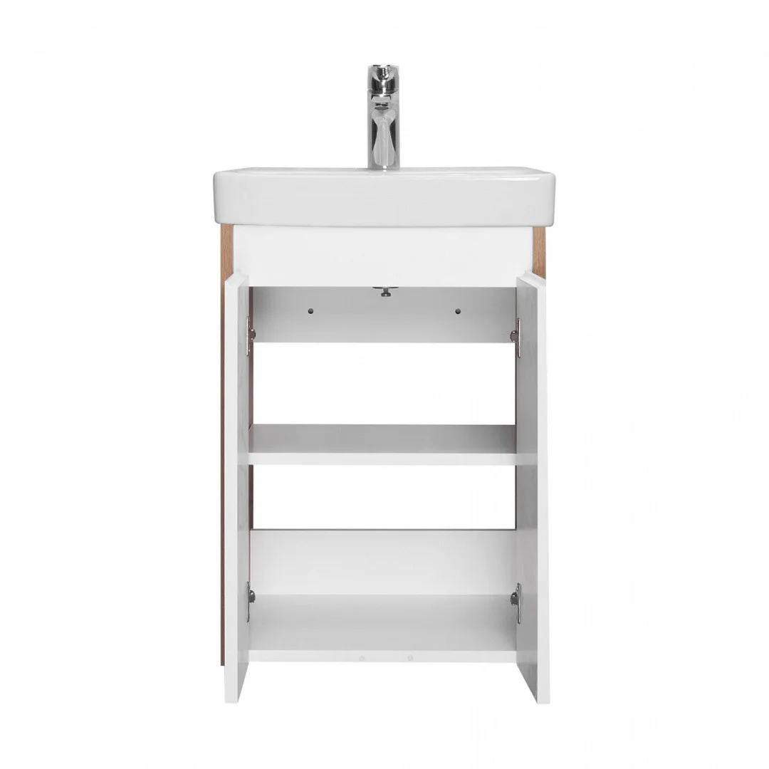 Приобрести акватон тумба c раковиной сканди 45 doors универсальная, белый/дуб рустикальный