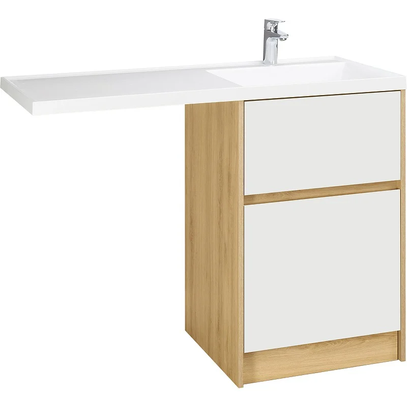 Приобрести тумба напольная с раковиной-столешницей акватон лондри 120 r/l, дуб сантана