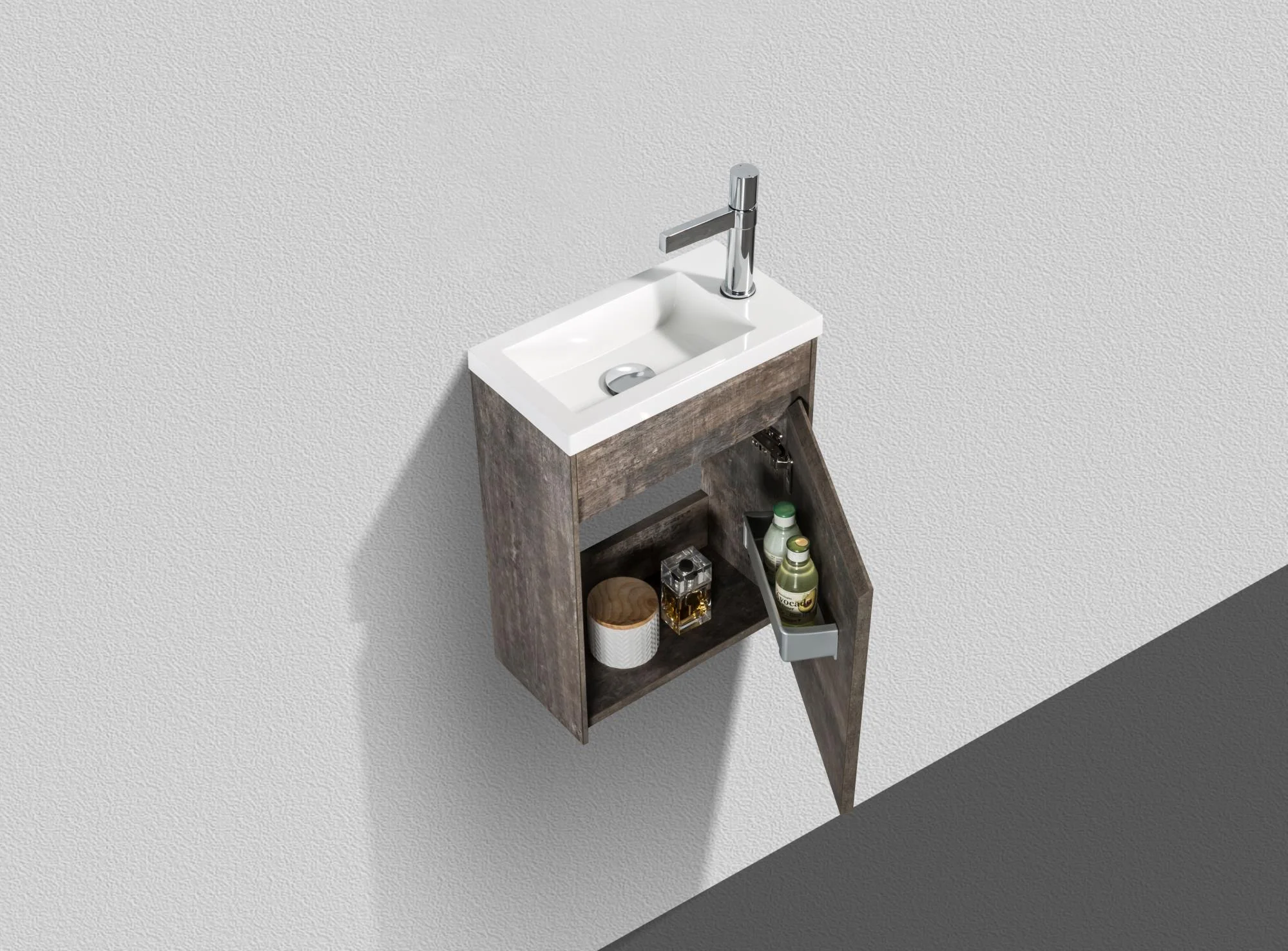 Приобрести belbagno тумба с раковиной pietra mini 46 см, подвесная с дверью 46-r stone, белая раковина