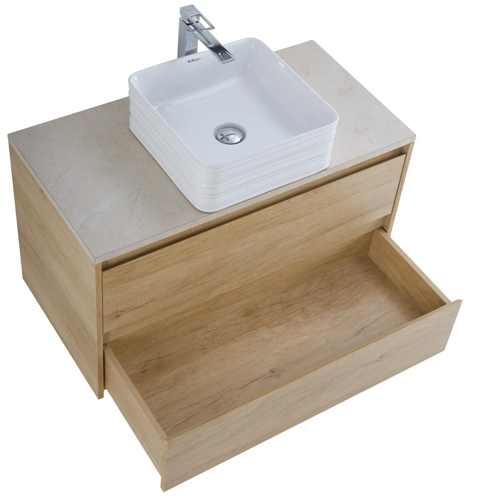 Приобрести belbagno тумба со столешницей kraft 80 см, подвесная rovere nebrasca nature