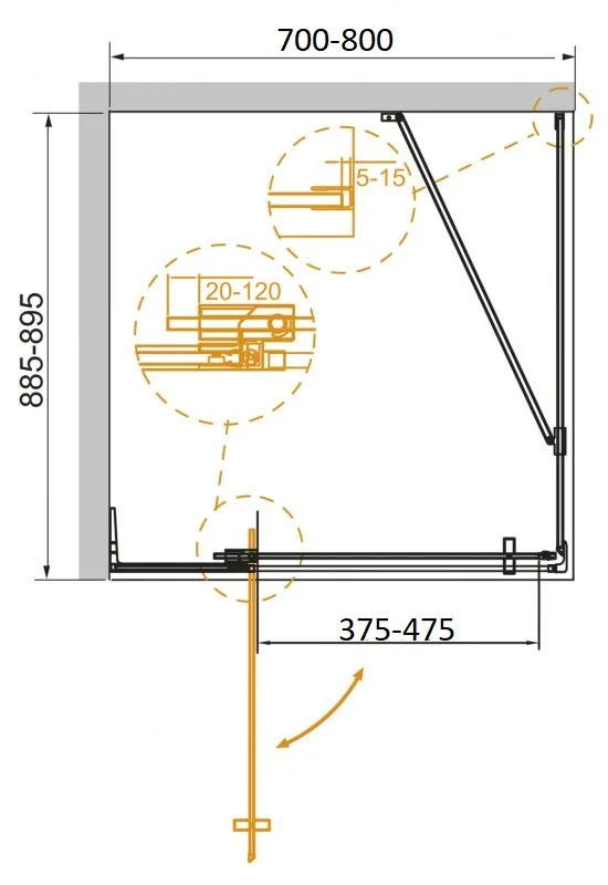 Приобрести cezares душевое ограждение slider 70х90 см, черный slider-ah-1-90-70/80-c-nero