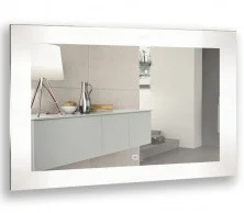 Azario Зеркало Норма 120х80 см, белый, с подсветкой, сенсорный выключатель, часы,  двойной подогрев, радио, bluetooth LED-00002305