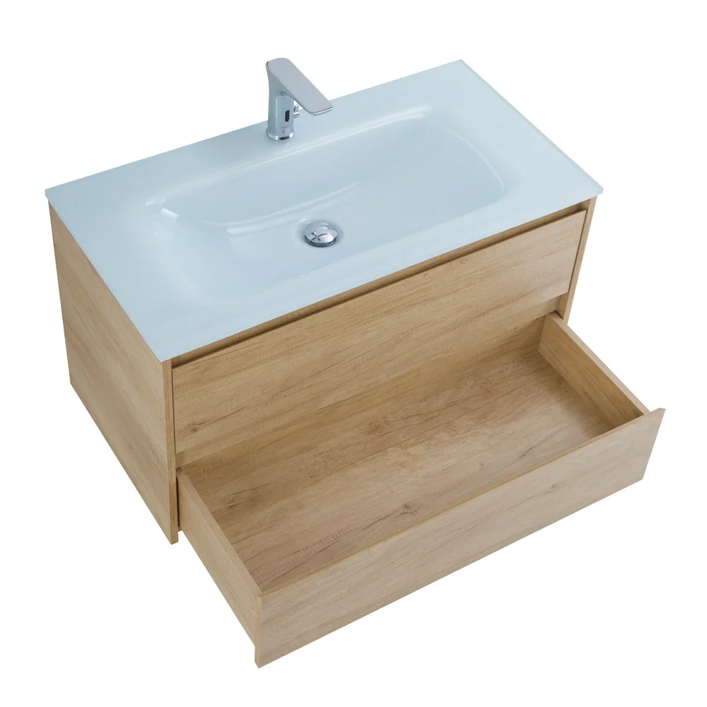 Приобрести belbagno тумба с раковиной kraft 100 см, подвесная rovere nebrasca nature, стеклянная раковина