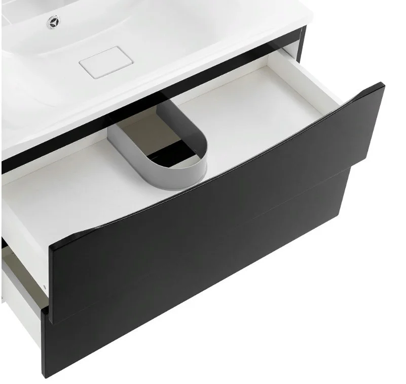 Приобрести тумба подвесная с раковиной belbagno marino-800-2c-so-nl-p 80 см, nero lucido