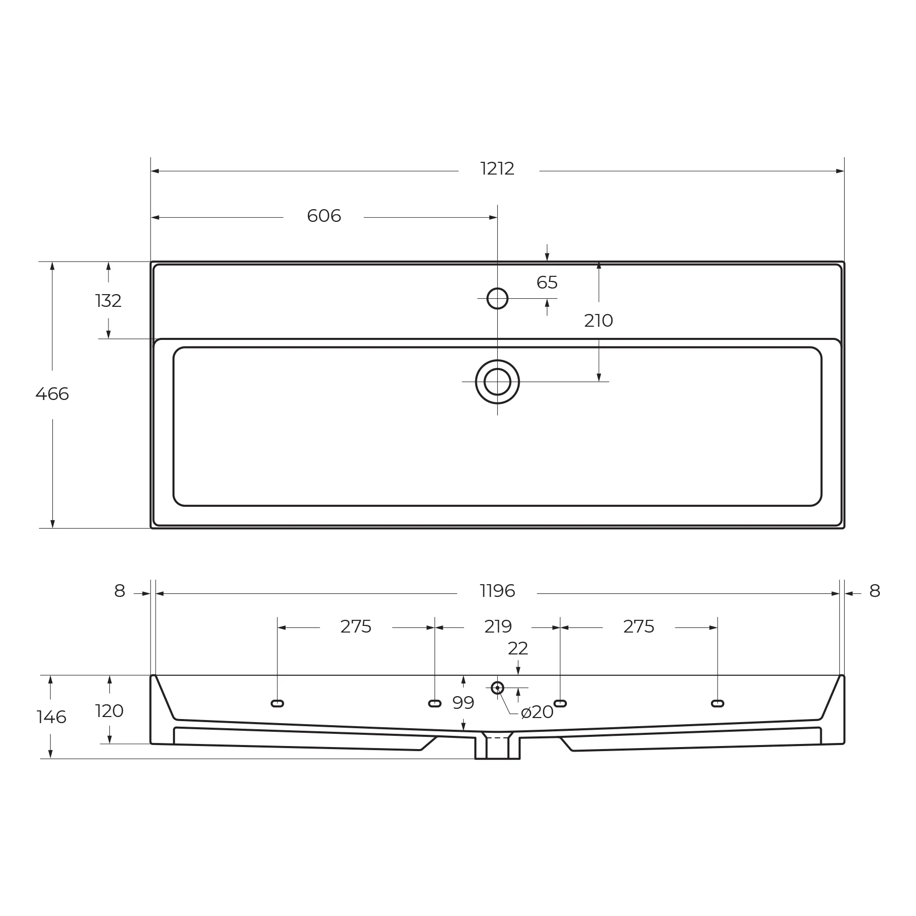 Приобрести cezares тумба подвесная с раковиной molveno 46 120 см legno bianco, белый глянец molveno 46-120-2c-so-lb