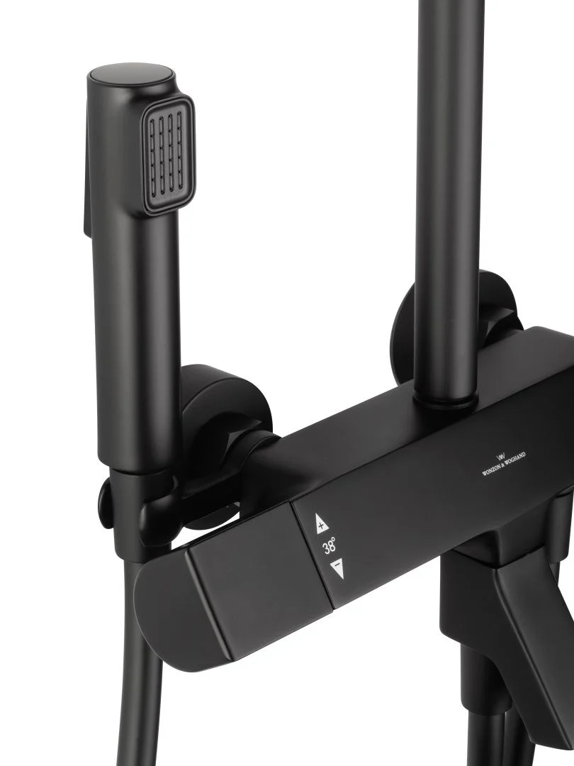 Приобрести душевая система с термостатом wonzon & woghand the one, черный матовый (ww-b3094-mb)