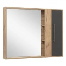 Зеркало шкаф Melbourne 100 см. дуб/серый