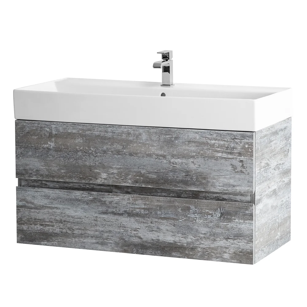 Приобрести cezares тумба подвесная с раковиной molveno 46 100 см legno grigio, серая molveno 46-100-2c-so-lg