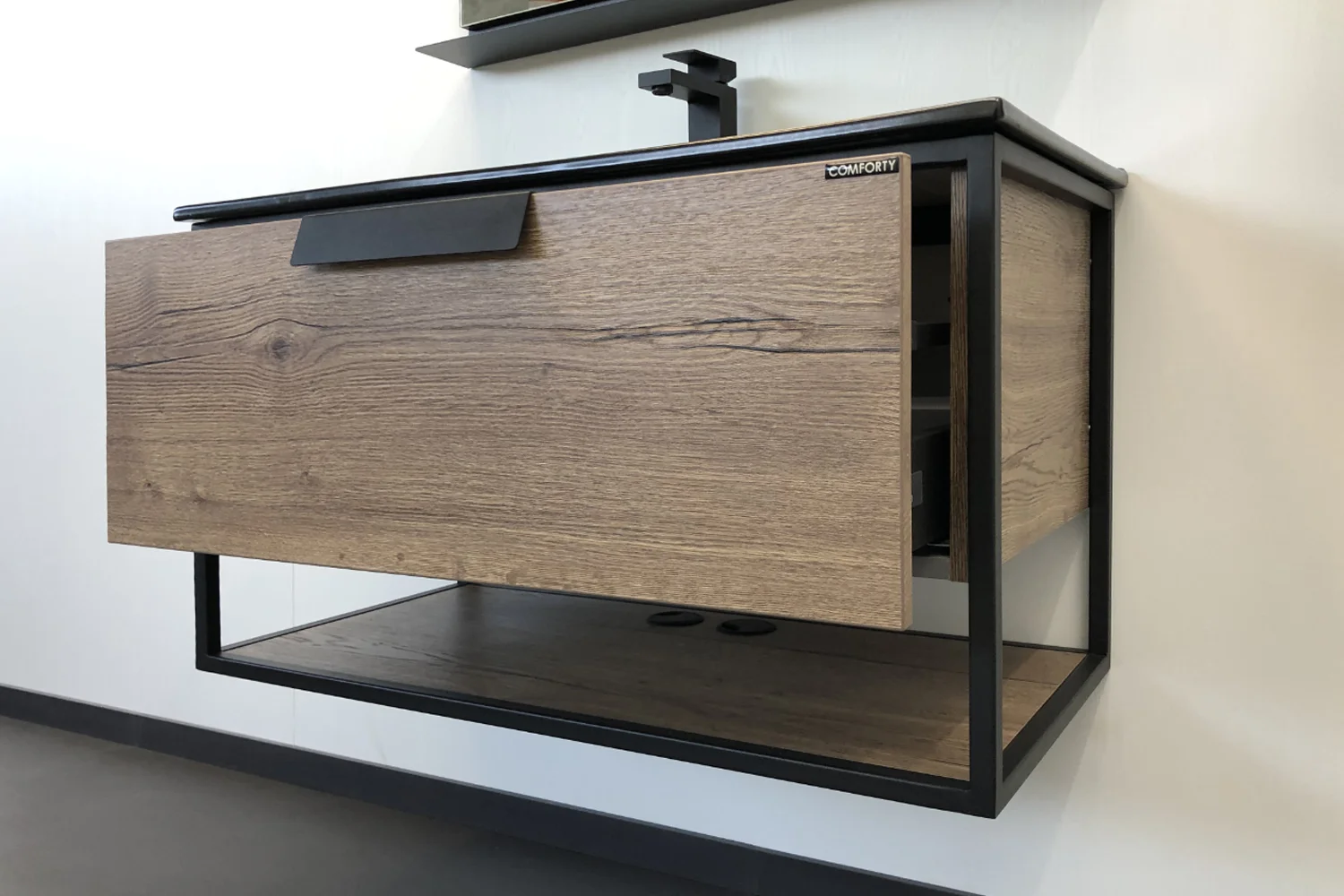 Приобрести сomforty тумба с раковиной "бонн-90" дуб темный, черная раковина