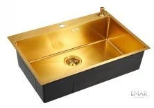 Emar Кухонная мойка 74х50 см, золото EMB-125A PVD EMB-128A PVD Nano Golden