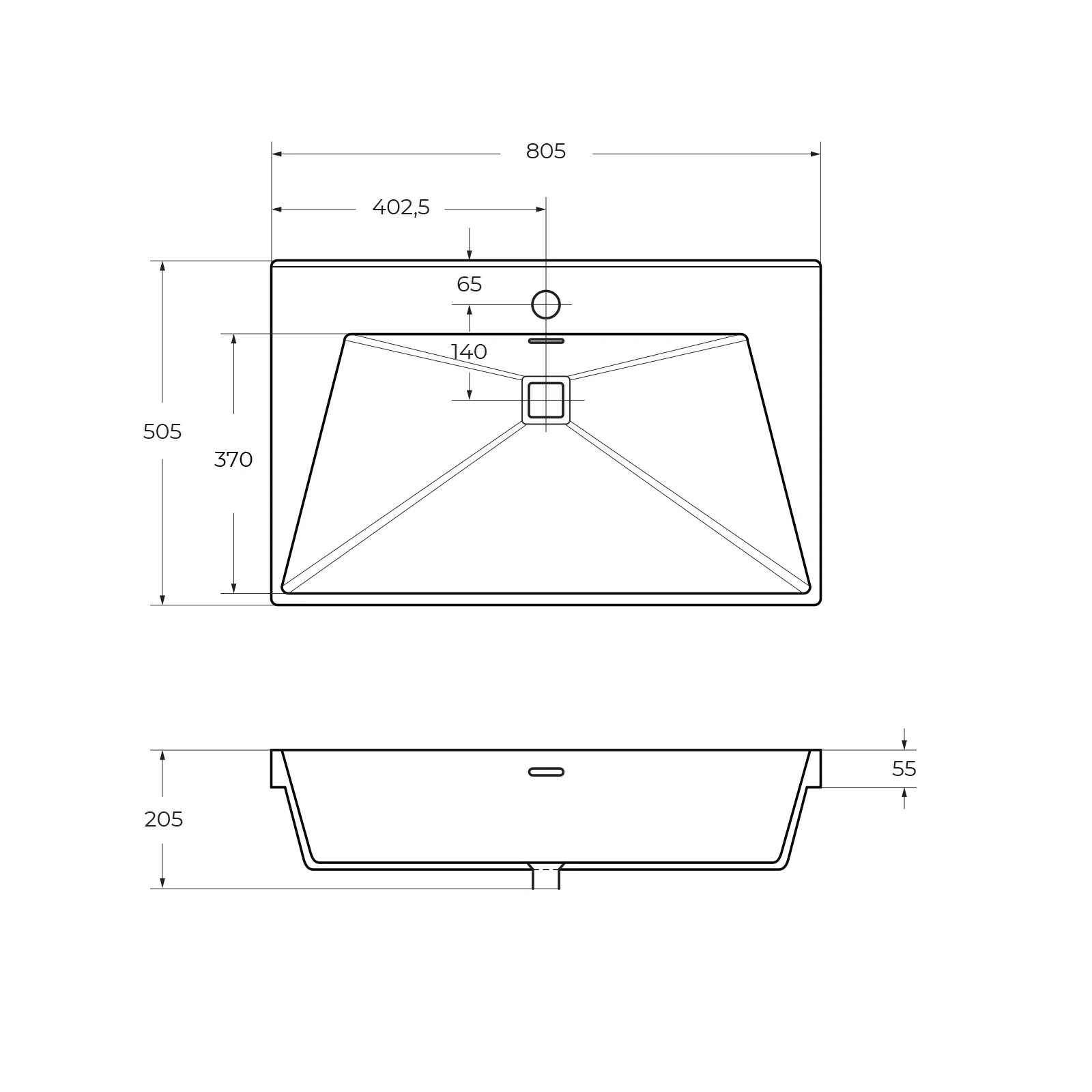 Приобрести cezares тумба подвесная с раковиной molveno 80 см noce chiaro, черный molveno-80-2c-so-nc