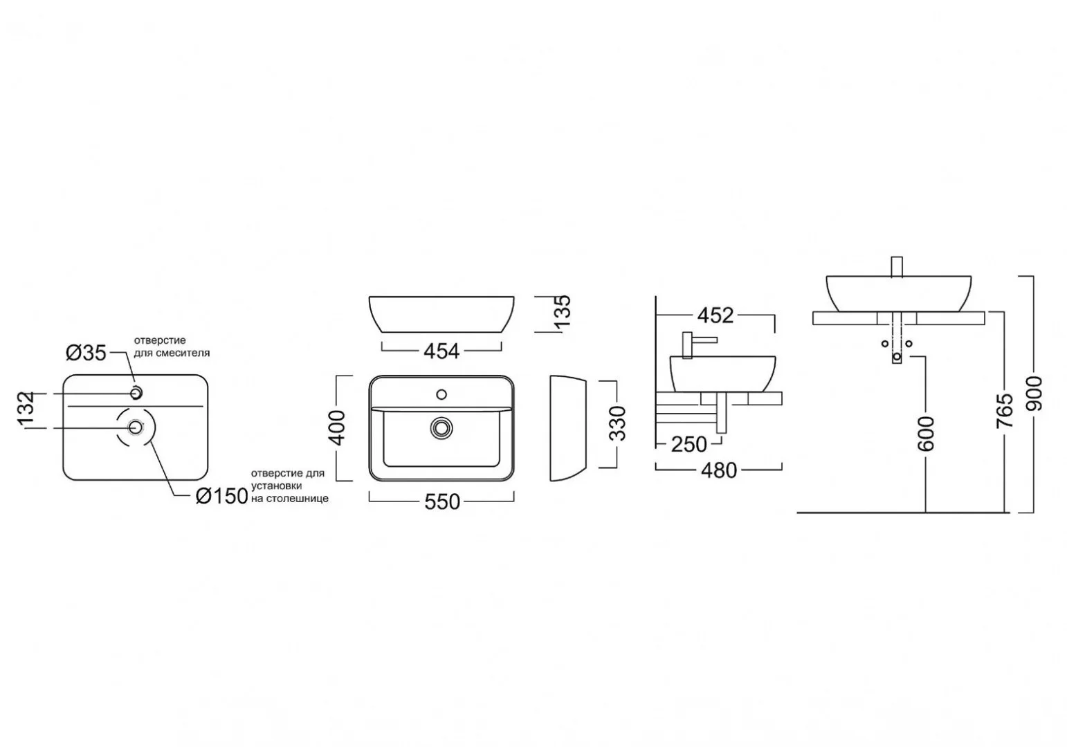 Приобрести раковина-чаша kerama marazzi plaza 55 см plr.wb.55.1