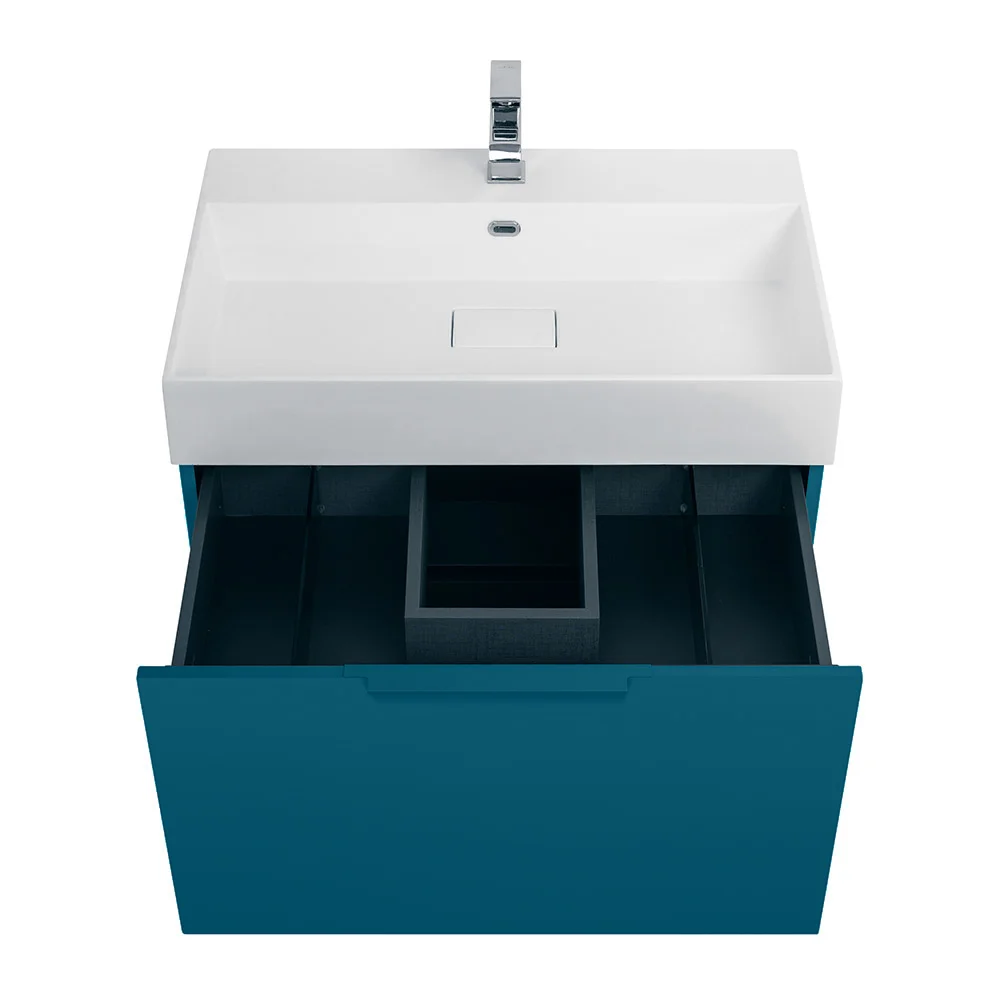 Приобрести cezares тумба подвесная с раковиной premium 70 см blu petrolio, голубая 55398