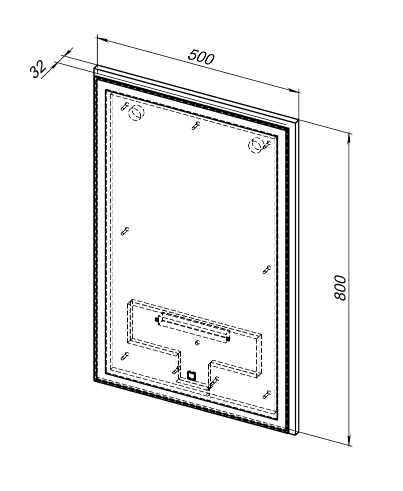 Приобрести aquanet зеркало nova lite 50 см, led подсветка, белое
