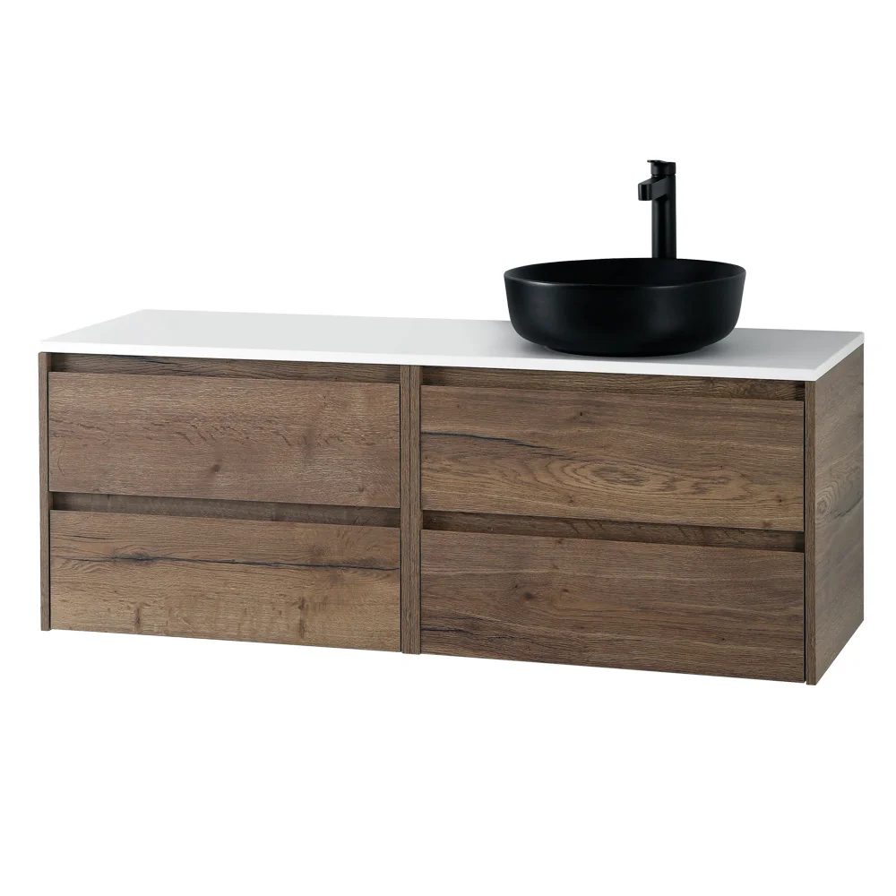 Приобрести belbagno тумба со столешницей kraft 120 см, подвесная rovere tabacco, раковина справа