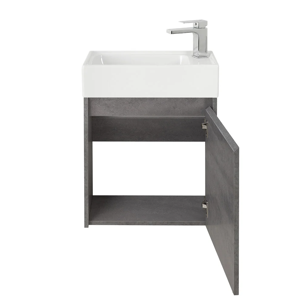 Приобрести belbagno тумба с раковиной kraft mini 50 см, подвесная cemento grigio правосторонняя, белая раковина