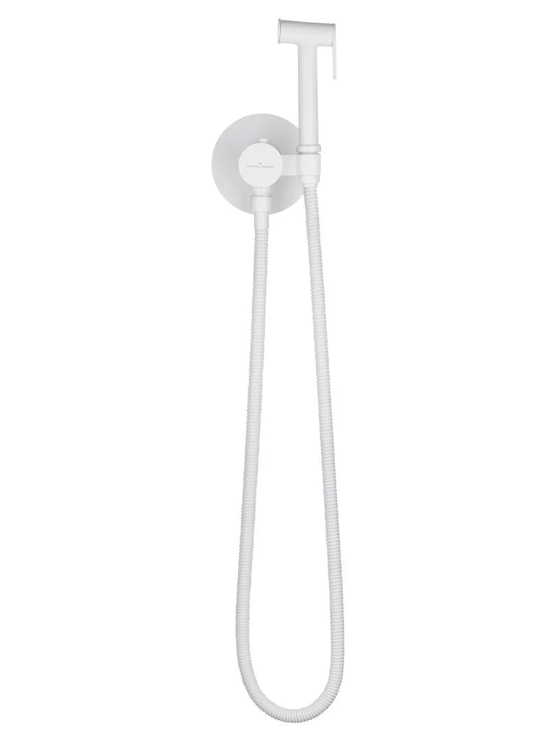 Приобрести смеситель с гигиеническим душем и термостатом встраиваемый wonzon & woghand, белый матовый (ww-88829909-mw)