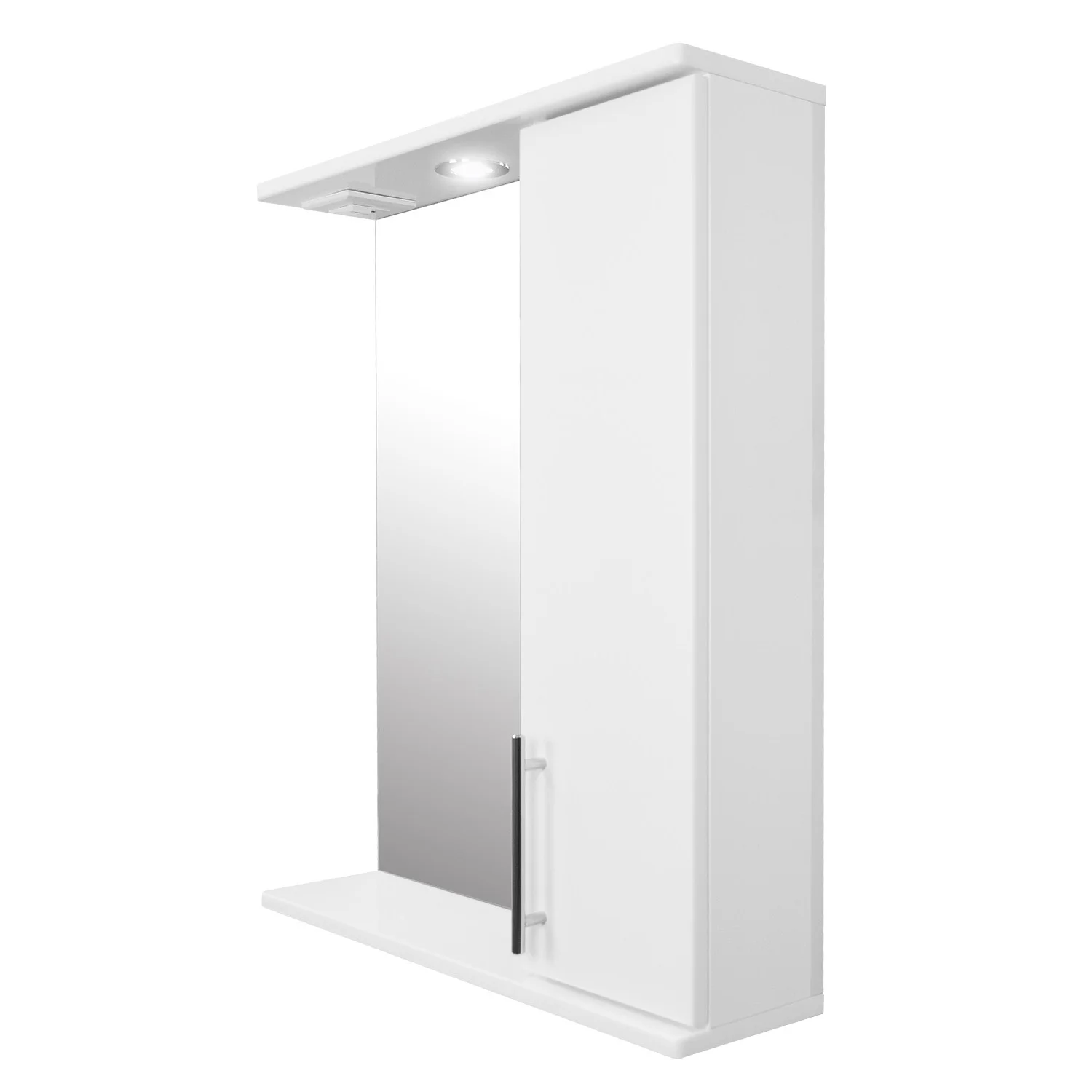 Приобрести loranto зеркало-шкаф karina 60 600х745х170 подвесной, с подсветкой, правосторонний, белый (cs00086509)