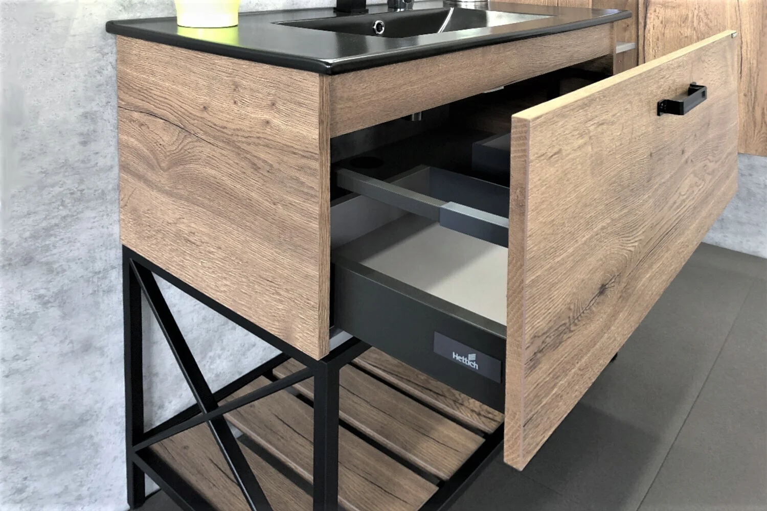 Приобрести сomforty тумба с раковиной "бредфорд-90" дуб темный, черная раковина