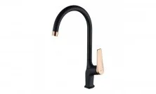 LEMARK Смеситель для кухни Bronx с поворотным изливом, черный\золото LM3705BLR