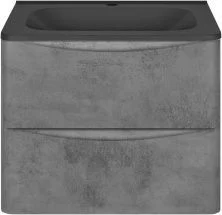 Vincea Тумба подвесная Paola 60 см, бетон с черной матовой раковиной VMC-2P600BT;VCB-2VP600B