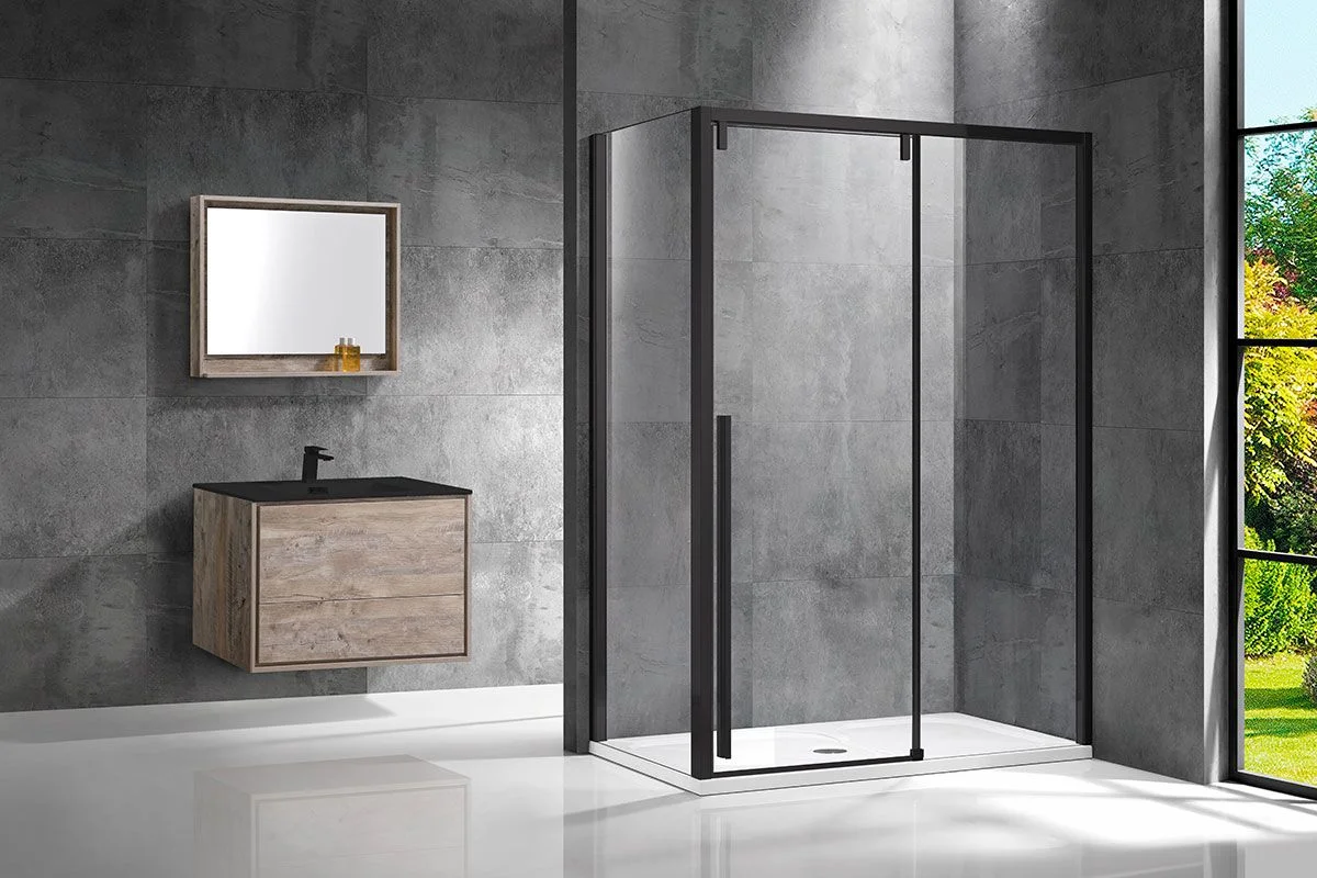 Приобрести vincea душевое ограждение lugano190х140 см, прозрачное, черное vsr-1l1014clb-1
