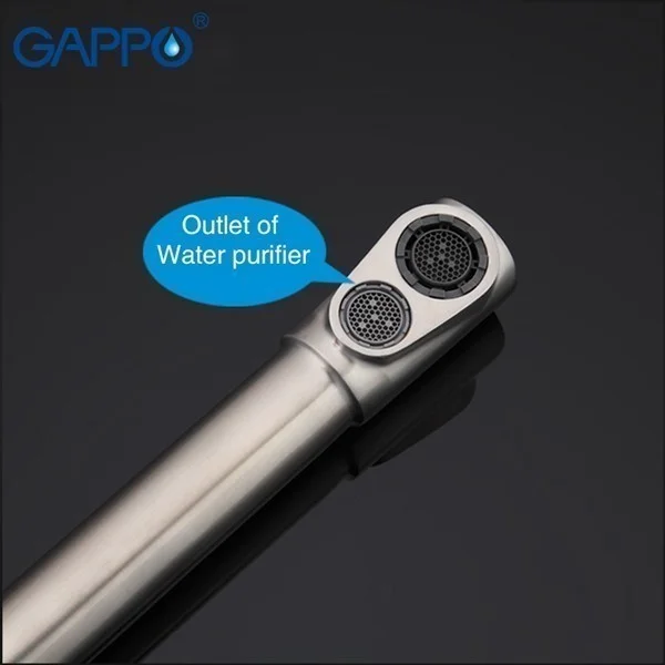 Приобрести gappo смеситель для кухни g4399-1 с фильтром и высоким изливом, нержавеющая сталь 84972