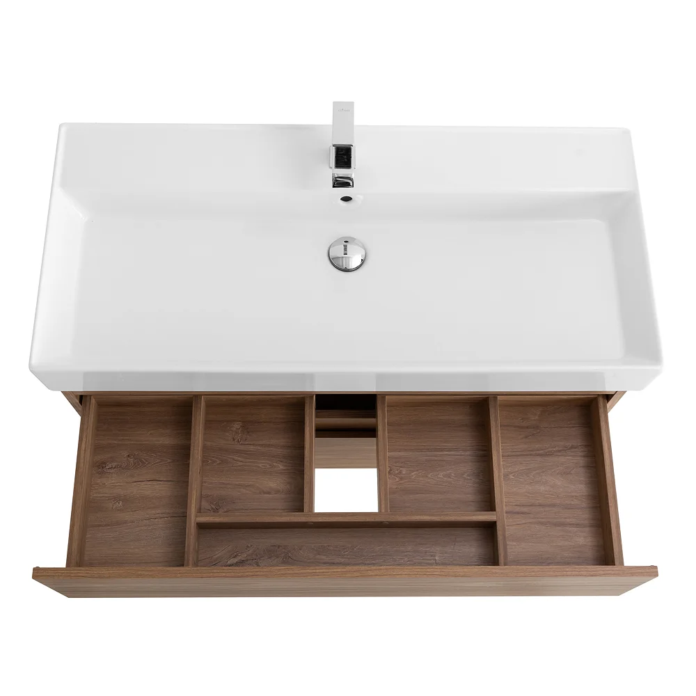 Приобрести cezares тумба подвесная с раковиной molveno 46 100 см noce chiaro, черный molveno 46-100-2c-so-nr