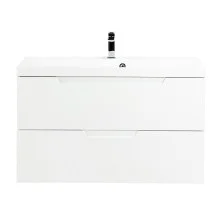 BelBagno Тумба с раковиной VITTORIA 100 см, подвесная Bianco Lucido-P, белая раковина