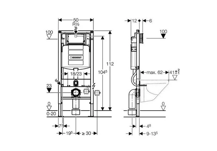 Приобрести инсталляция для подвесного унитаза geberit duofix up 320 111-300-00-5