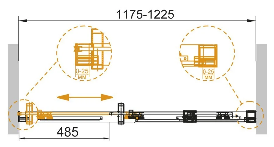 Приобрести cezares дверь душевая duet-soft 120x195см duet soft-bf-1-120-c-cr