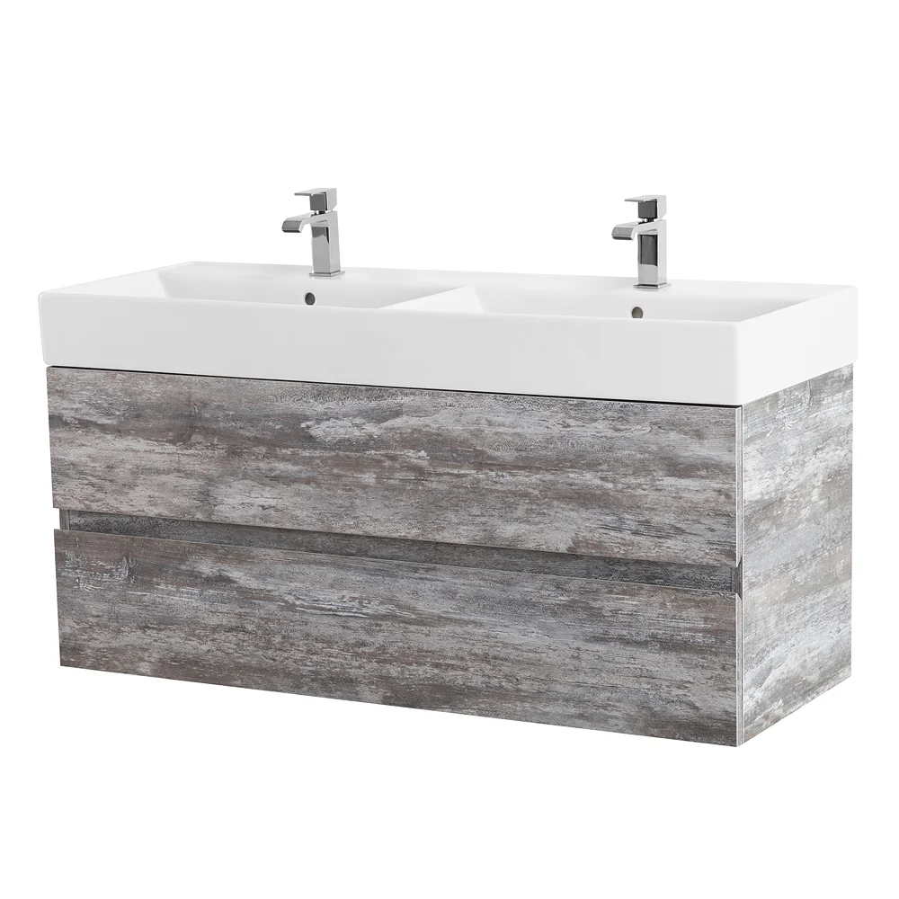 Приобрести cezares тумба подвесная с раковиной molveno 46 120 см legno grigio, серая molveno 46-120-2c-so-2-lg