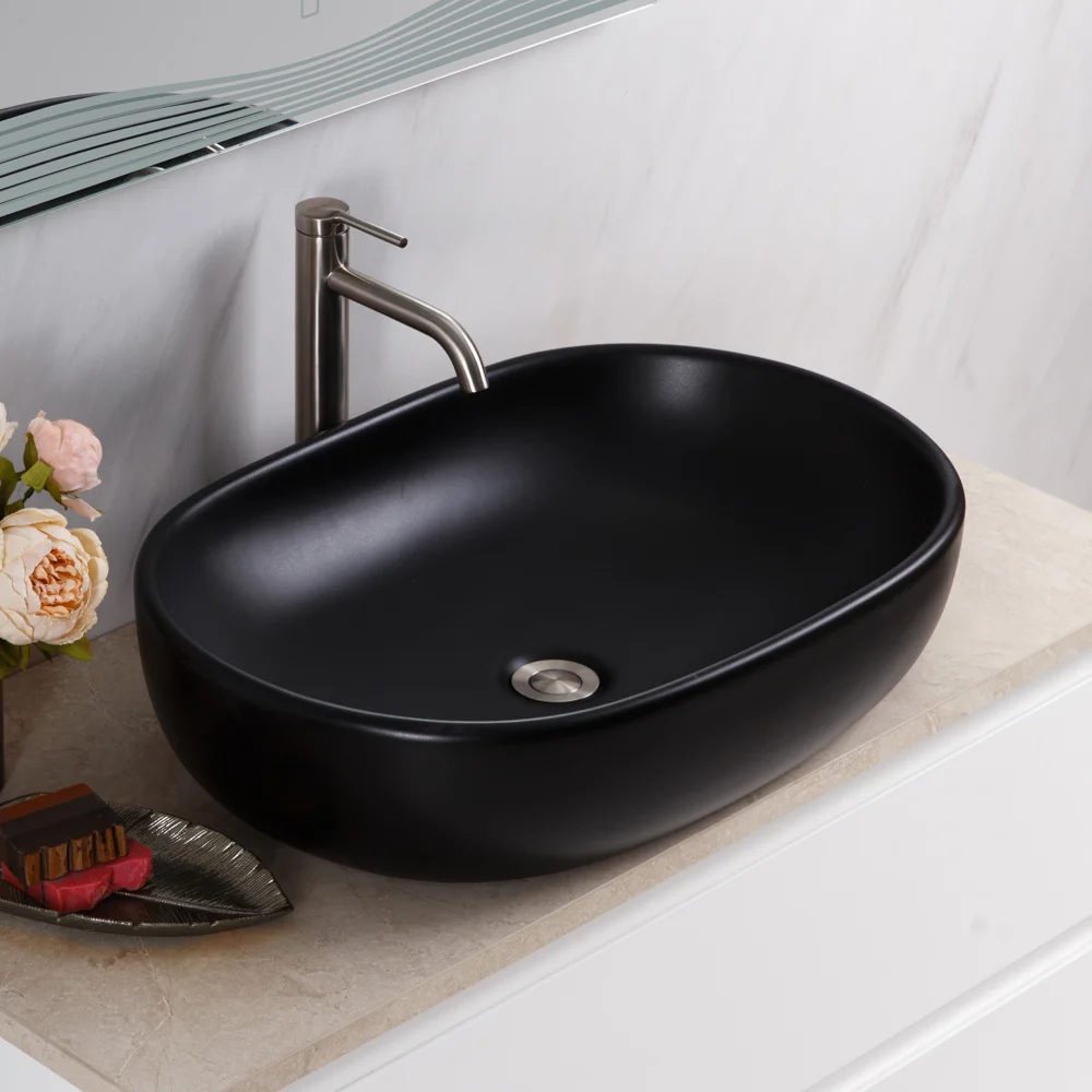 Приобрести belbagno накладная раковина 60х42 см, черный матовый bb1084-h301