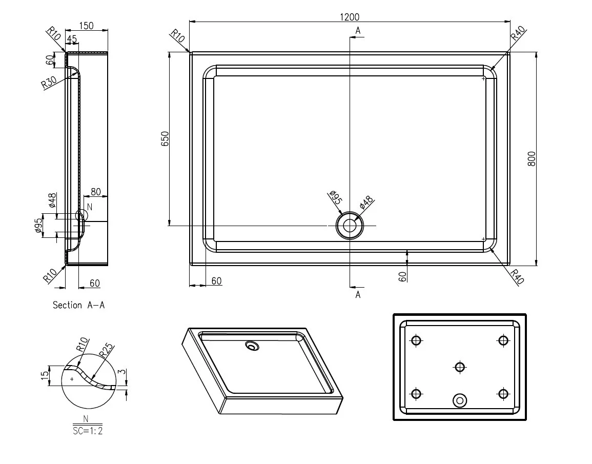 Приобрести поддон акриловый azario vancouver 120x80x15 см p1812 r/l