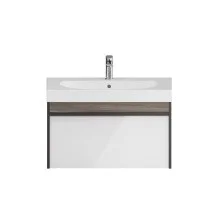 Kerama Marazzi Тумба подвесная с раковиной Modula 80 см, арабика/белый MO.80.1+1\AR