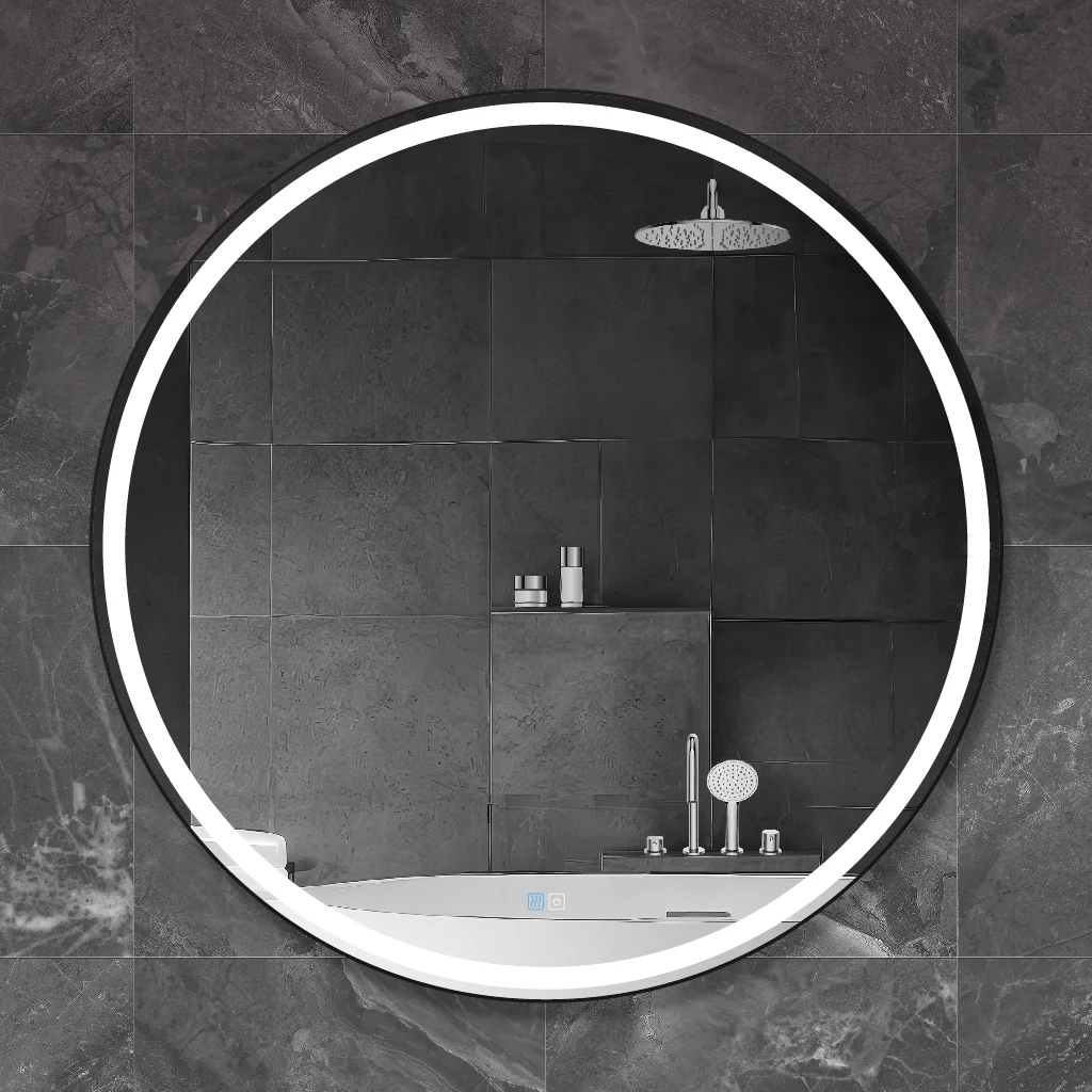 Приобрести cezares зеркало cadro 100х100 см, металлическая рама, подсветка, сенсорное включение czr-spc-cadro-1000-led-tch-warm