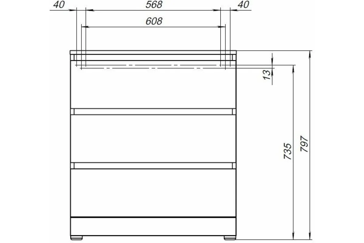 Приобрести aquanet комод сканди 70x40 см, дуб эдгрейн (3 ящика)