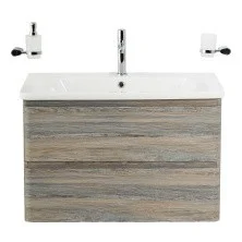 BelBagno Тумба с раковиной ALBANO-CER 80 см, подвесная Pino Scania, белая раковина
