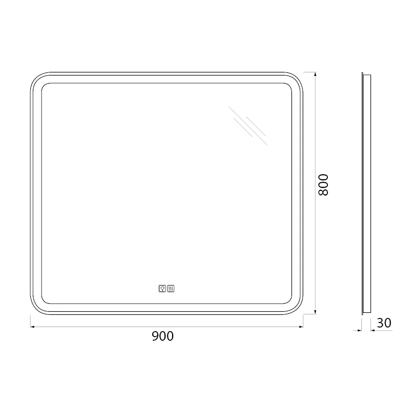Приобрести belbagno зеркало 90х80 см spc-mar-900-800-led-tch-warm