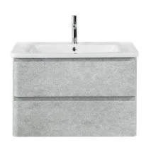 BelBagno Тумба с раковиной ALBANO-CER 80 см, подвесная Cemento Verona Grigio, белая раковина