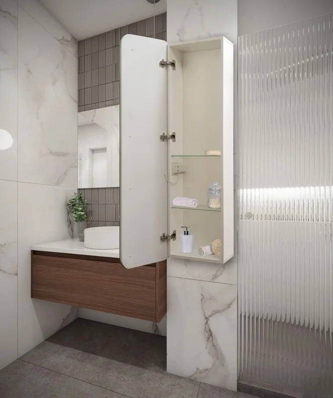 Приобрести зеркало-шкаф azario понтианак 135х45 см c подсветкой и диммером led-00002360