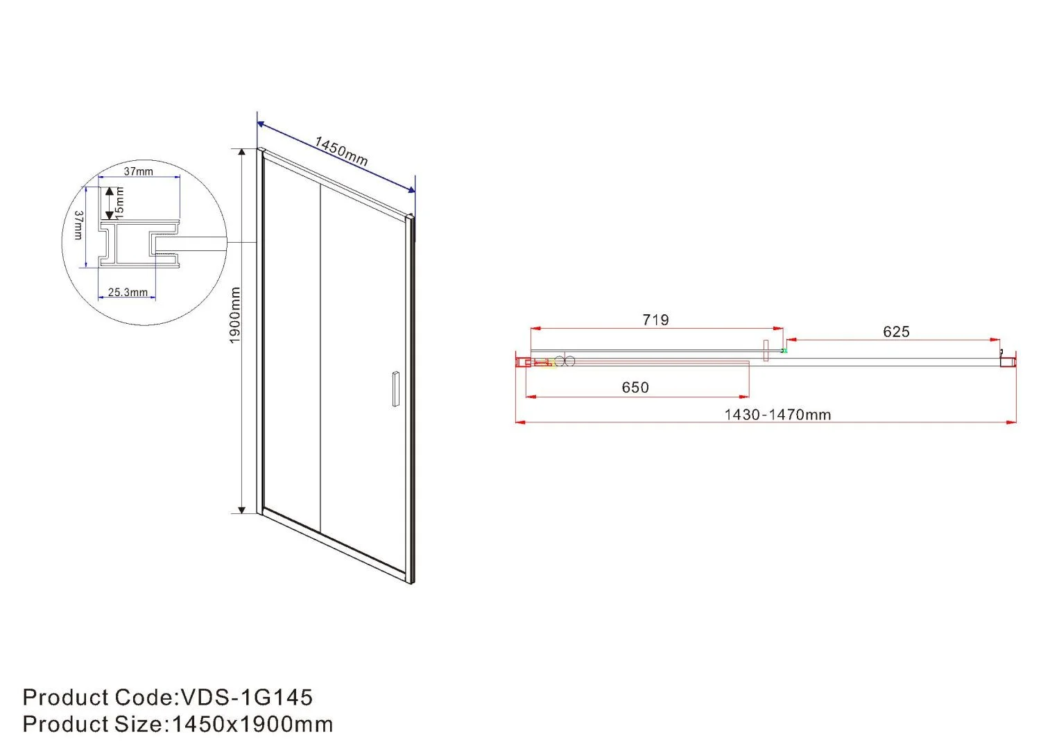 Приобрести vincea душевая дверь garda 145 см, прозрачное, хром vds-1g145cl