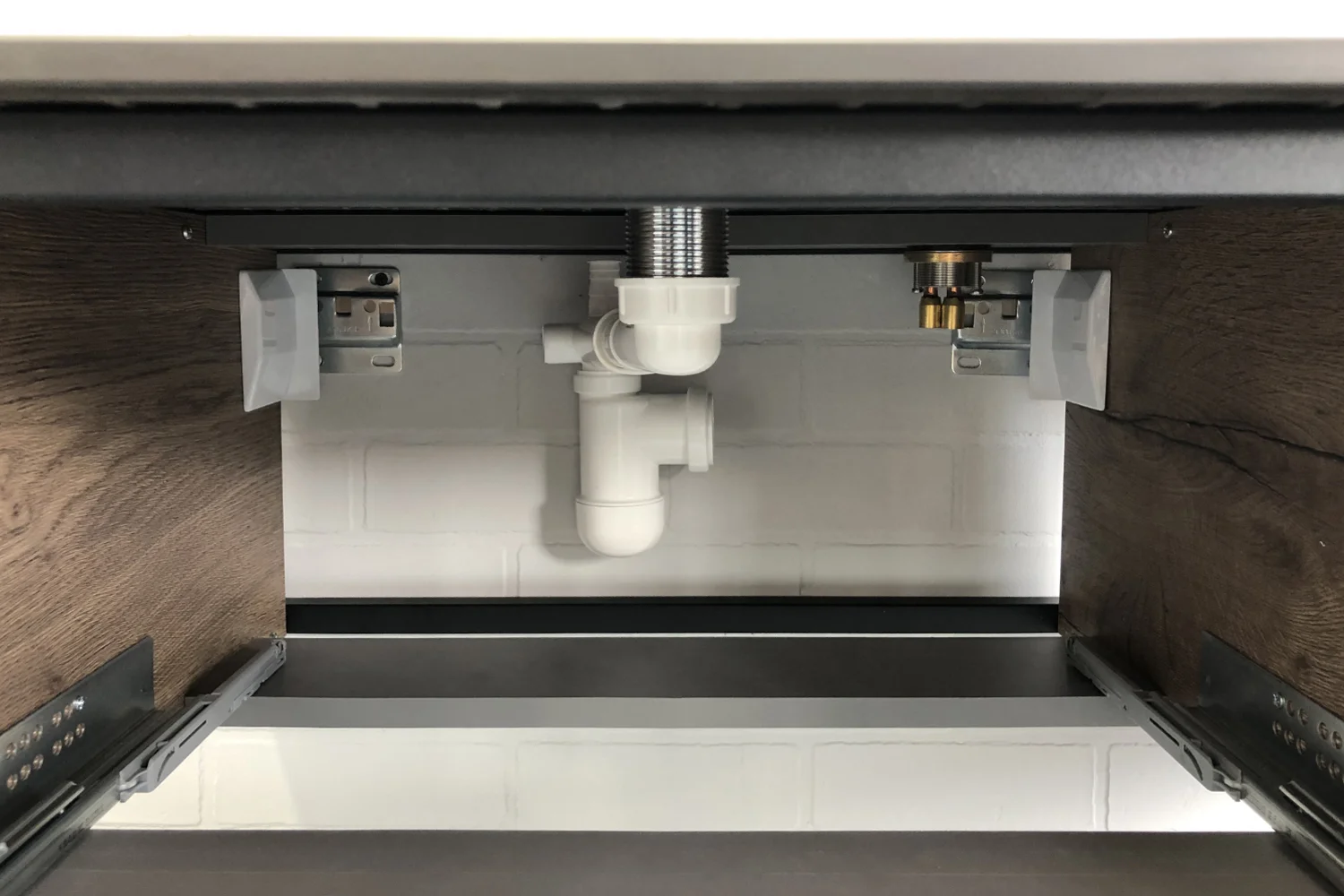 Приобрести сomforty тумба со столешницей и раковиной "лиссабон-95" дуб темный, левая столешница