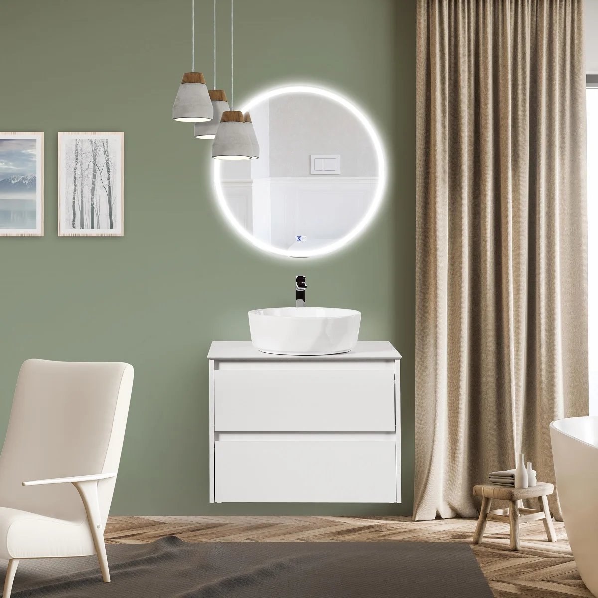 Приобрести belbagno зеркало 70 см spc-rng-700-led-tch-phone