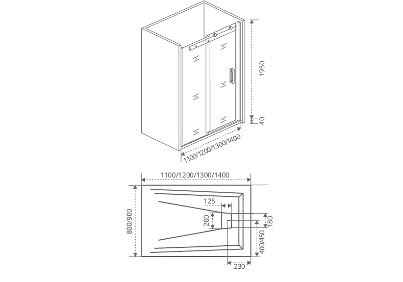 Приобрести дверь душевая bas galaxy wtw-110-c-ch 110 см